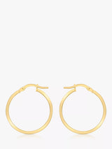 John Lewis IBB 18ct Yellow Gold Rectangular Tube Hoop Creole Earrings- Buy online at McGrocer