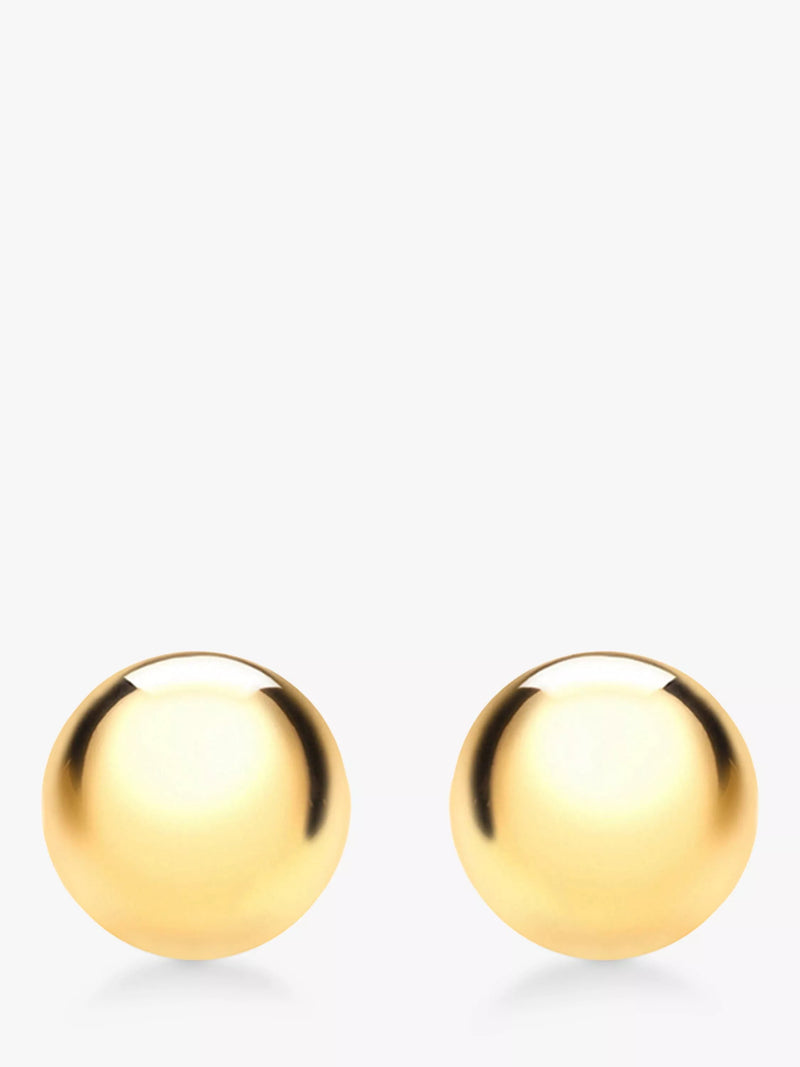 IBB gold stud earrings 18ct 4mm polished ball - British product