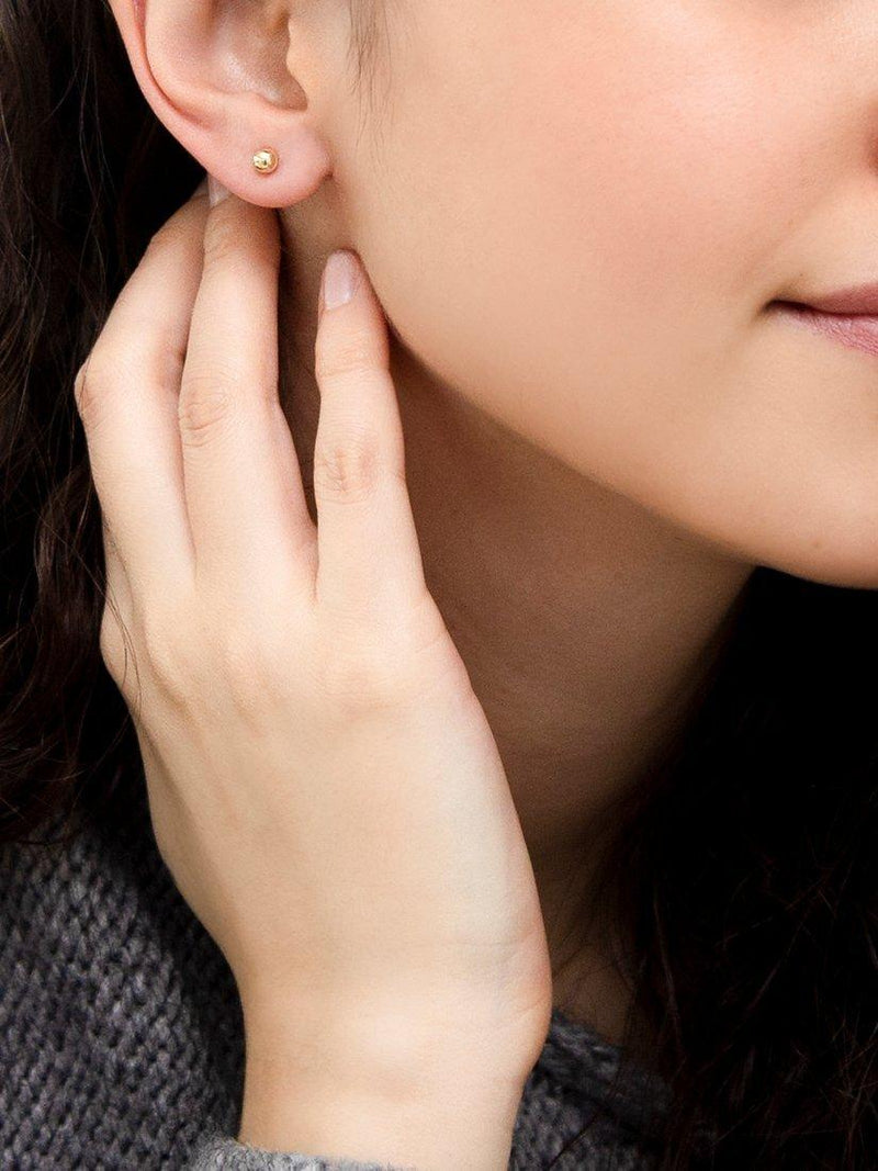 IBB gold stud earrings 18ct 4mm polished ball - British product