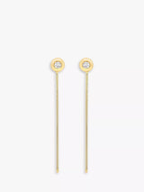 John Lewis IBB 18ct Yellow Gold Cubic Zirconia Box Chain Drop Earrings- Buy online at McGrocer