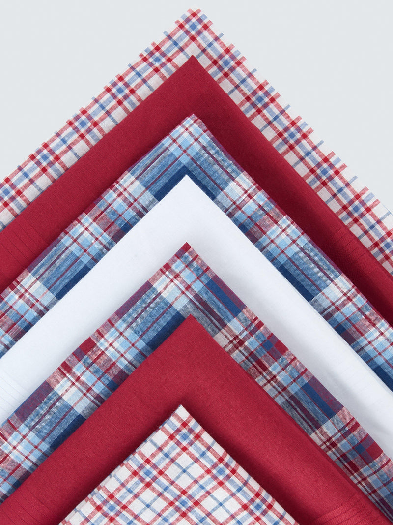 John Lewis handkerchiefs pack of 7 cotton red multi, UK version