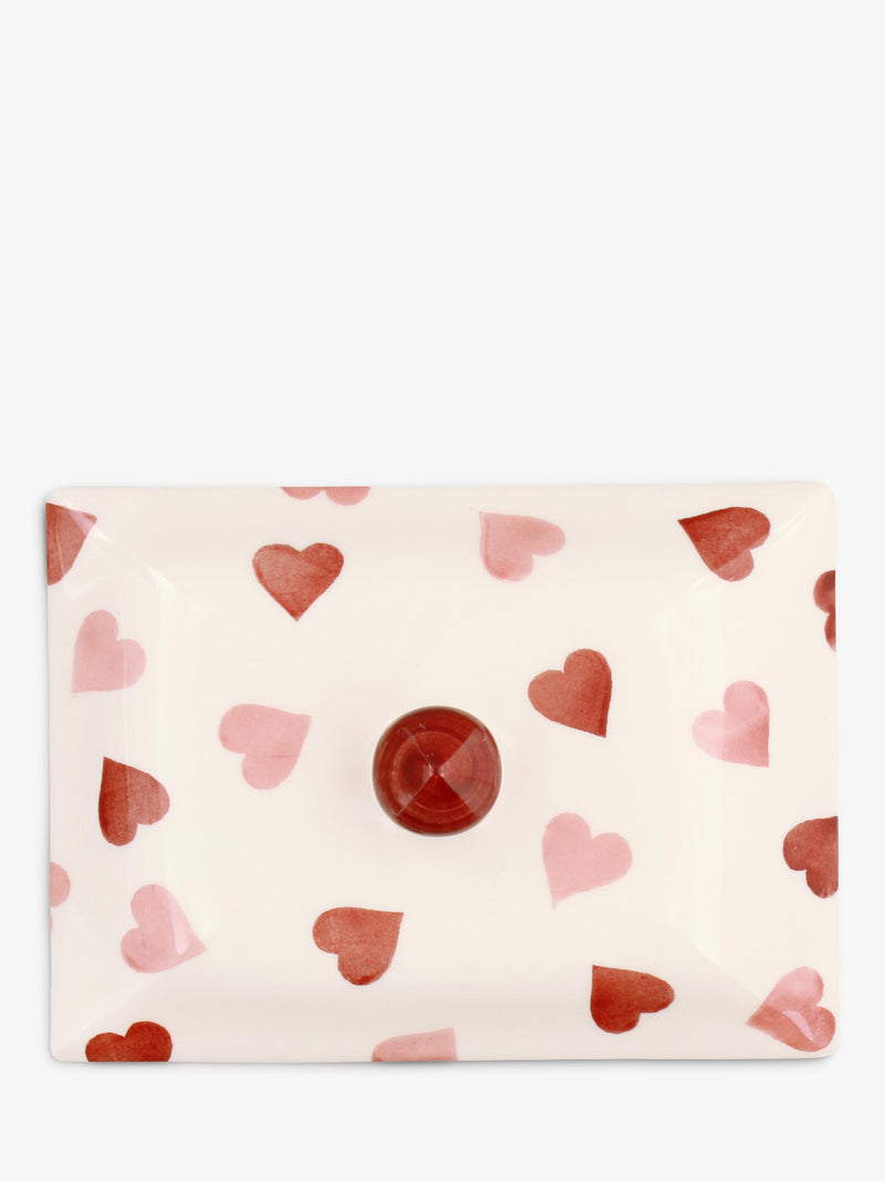 Emma Bridgewater pink hearts butter dish, imported from the UK