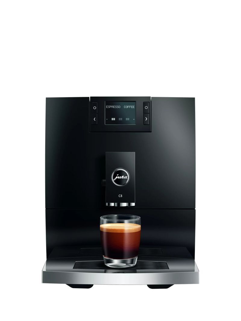 JURA C8 coffee machine in black, UK version