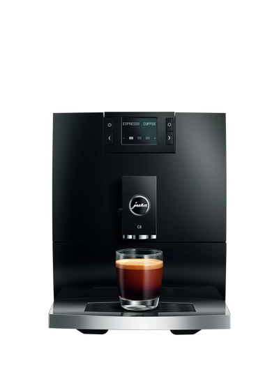 John Lewis Compact C8 Coffee Machine with Professional Grinder and Milk Frother, Black- Buy online at McGrocer
