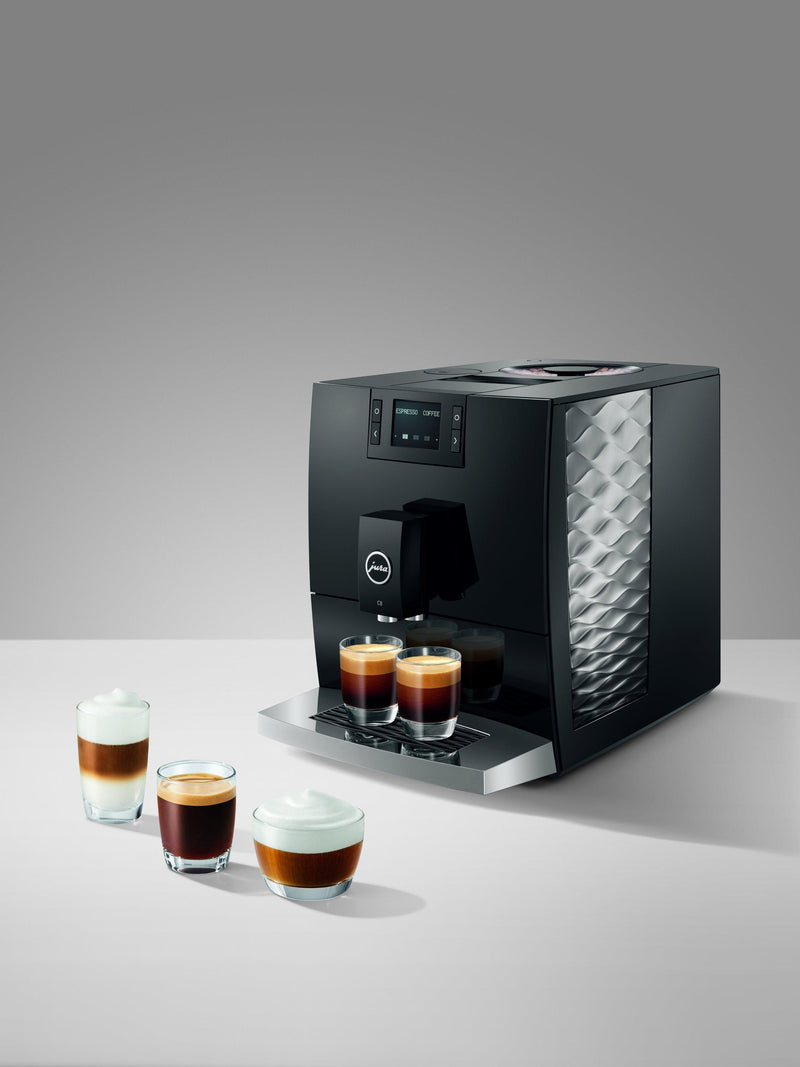 JURA C8 coffee machine in black, UK version