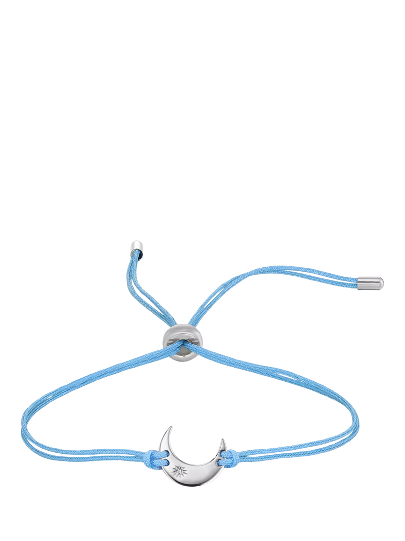 DPT Antwerp crescent moon cord bracelet silver blue (British brand)