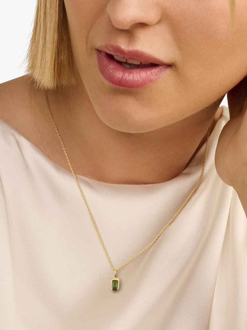 DPT Antwerp pendant necklace with green Diopside gemstone, imported from the UK