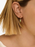DPT Antwerp gold drop earrings with green Diopside and diamonds, UK version