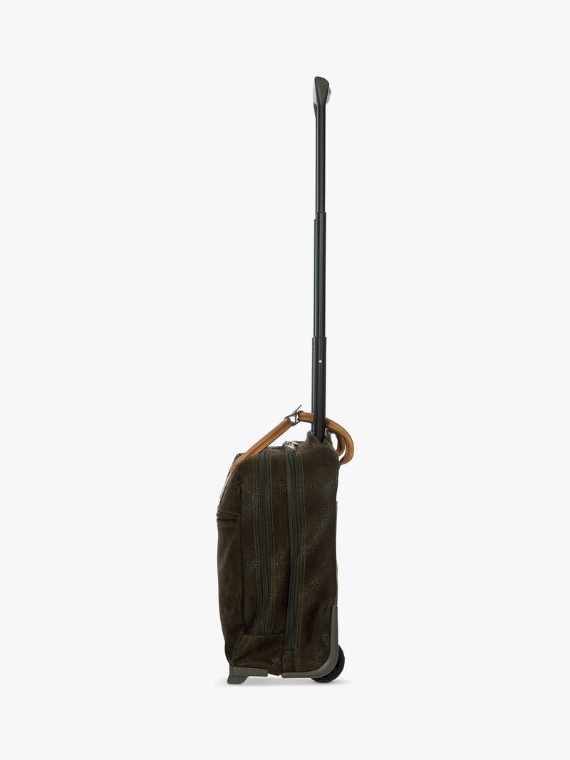 Bric's Life carry-on trolley laptop bag in green olive (British brand)