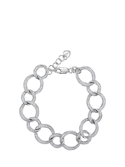 John Lewis Jools by Jenny Brown Cubic Zirconia Circle Link Bracelet, Silver- Buy online at McGrocer