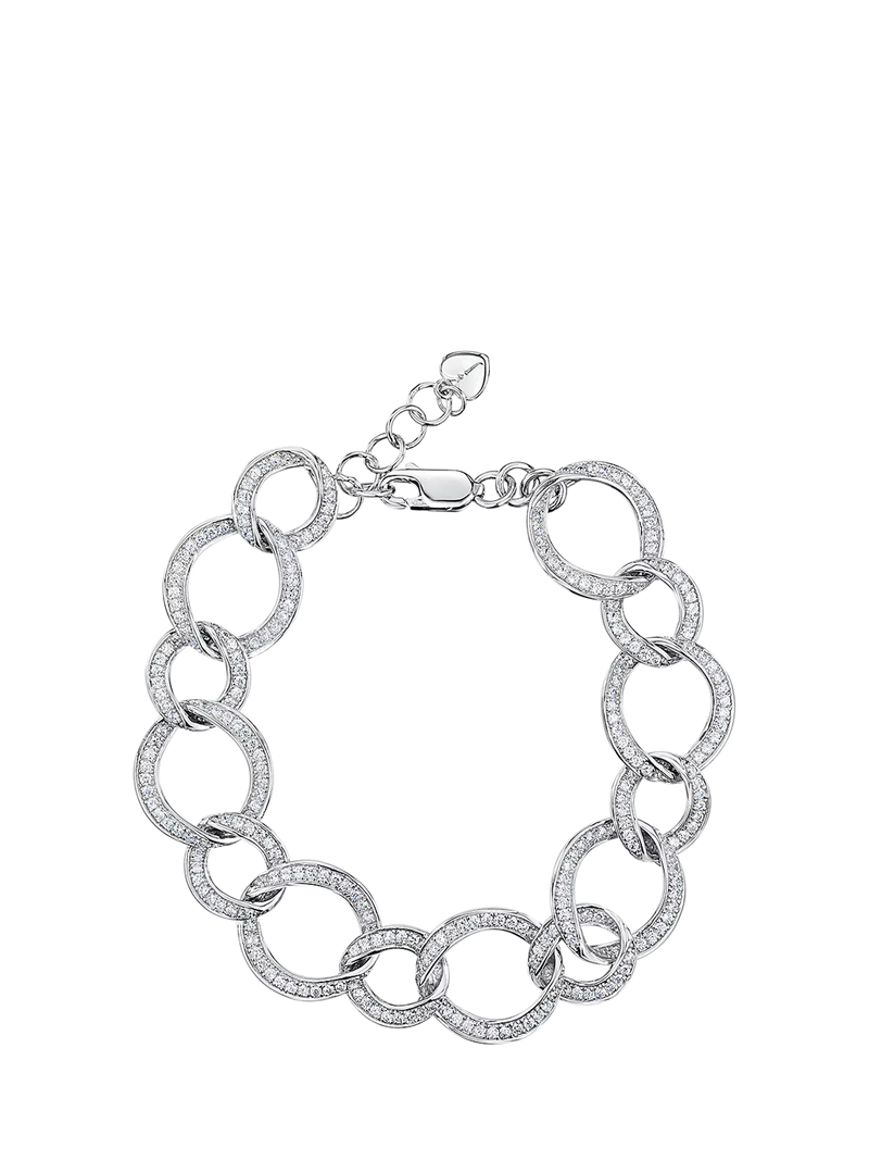 Jools cubic zirconia circle link bracelet 18.25cm - British product