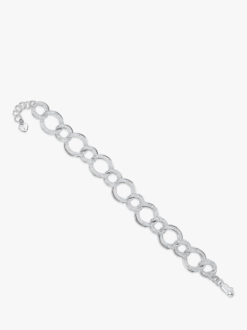 Jools cubic zirconia circle link bracelet 18.25cm - British product