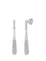 John Lewis Jools by Jenny Brown Cubic Zirconia Baton Drop Earrings Silver- Buy online at McGrocer