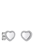 Jools heart stud earrings silver cubic zirconia - British product