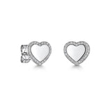 Jools heart stud earrings silver cubic zirconia - British product