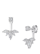 John Lewis Jools by Jenny Brown Sterling Silver & Cubic Zirconia Lotus Flower Drop Earrings, Silver, 20mm- Buy online at McGrocer