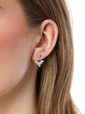 Jools by Jenny Brown sterling silver lotus earrings cubic zirconia, UK version