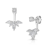Jools by Jenny Brown sterling silver lotus earrings cubic zirconia, UK version