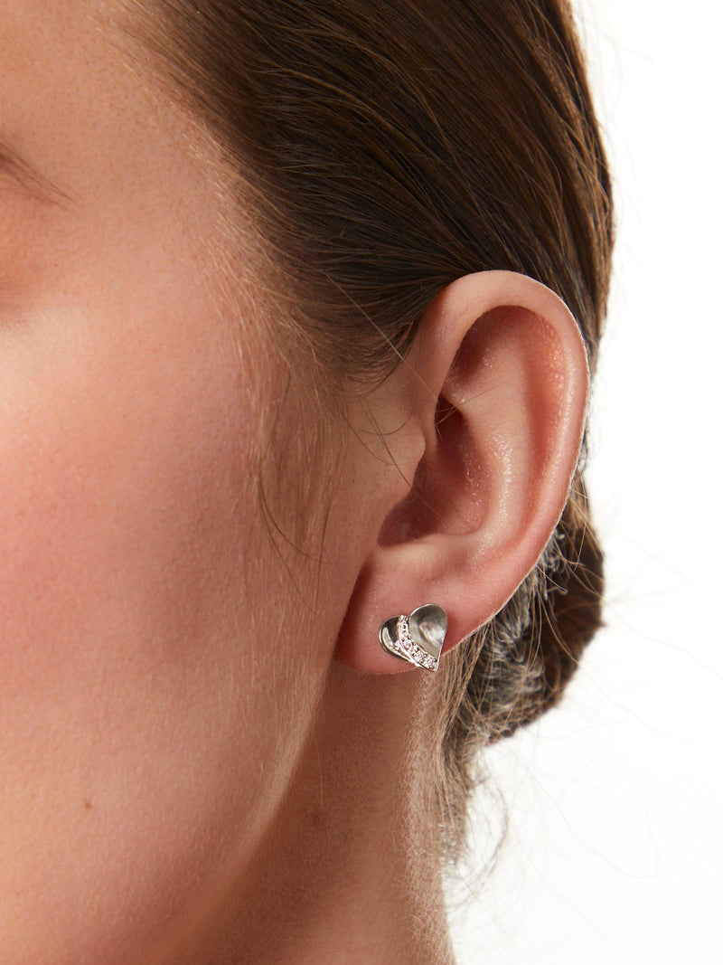 Jools by Jenny Brown heart cubic zirconia stud earrings, imported from the UK