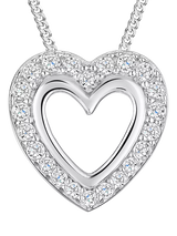 John Lewis Jools by Jenny Brown Cubic Zirconia Chunky Pave Heart Pendant Necklace- Buy online at McGrocer