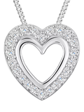 Jools Jenny Brown cubic zirconia heart pendant necklace (British brand)