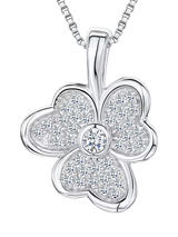 John Lewis Jools by Jenny Brown Cubic Zirconia Split Petal Flower Pendant Necklace Silver- Buy online at McGrocer