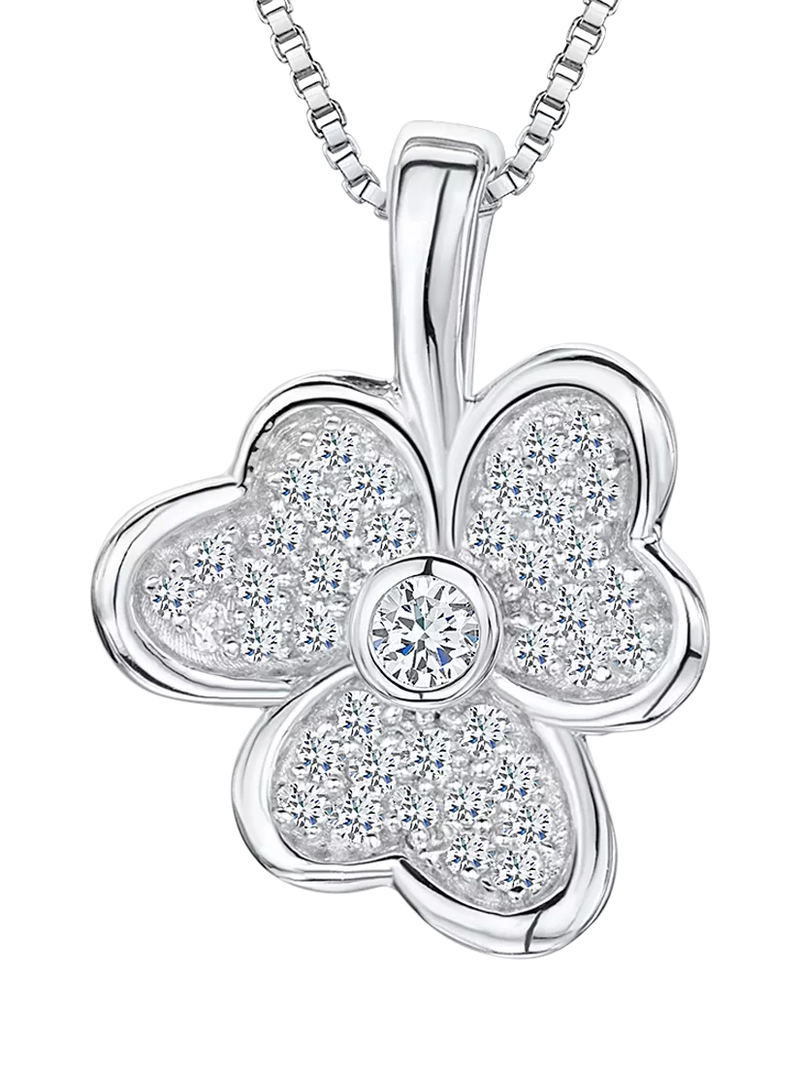 Jools by Jenny Brown cubic zirconia flower pendant necklace, UK version