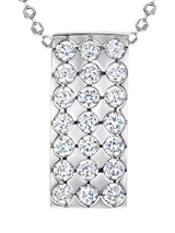 John Lewis Jools by Jenny Brown Cubic Zirconia Rectangle Pendant Necklace, Silver- Buy online at McGrocer