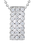 Jools by Jenny Brown cubic zirconia rectangular pendant necklace silver - British product