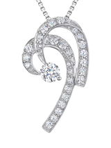 John Lewis Jools by Jenny Brown Cubic Zirconia Double Curl Pendant Necklace, Silver- Buy online at McGrocer