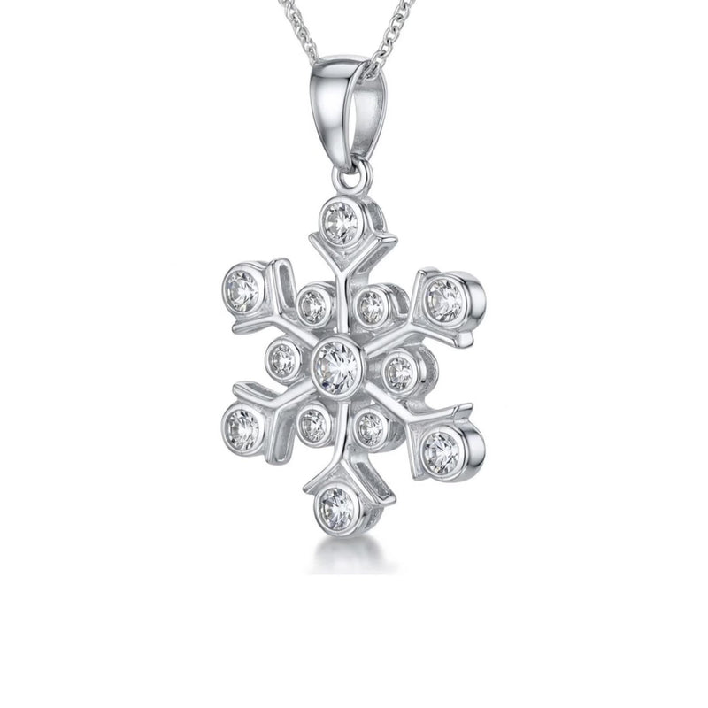 Jools Jenny Brown snowflake pendant cubic zirconia silver, imported from the UK