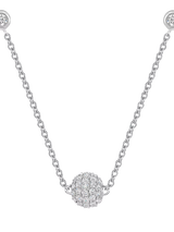 John Lewis Jools by Jenny Brown Pave Set Cubic Zirconia Ball Chain Necklace, Silver- Buy online at McGrocer
