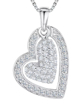 Jools by Jenny Brown Cubic Zirconia Jigsaw Hearts Pendant Necklace