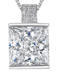 Jools by Jenny Brown large cubic zirconia square pendant necklace silver, imported from the UK