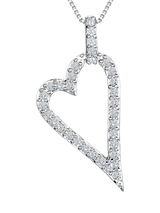 John Lewis Jools by Jenny Brown Cubic Zirconia Sterling Silver Off Set Open Heart Pendant Necklace- Buy online at McGrocer