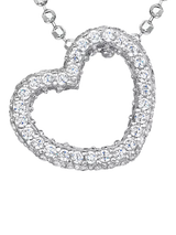 John Lewis Jools by Jenny Brown Cubic Zirconia Sterling Silver Open Heart Pendant Silver 16mm- Buy online at McGrocer