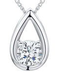 Jools by Jenny Brown cubic zirconia teardrop pendant necklace sterling silver, UK version