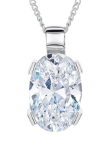 John Lewis Jools by Jenny Brown Cubic Zirconia Sterling Silver Oval Pendant Necklace, Silver- Buy online at McGrocer