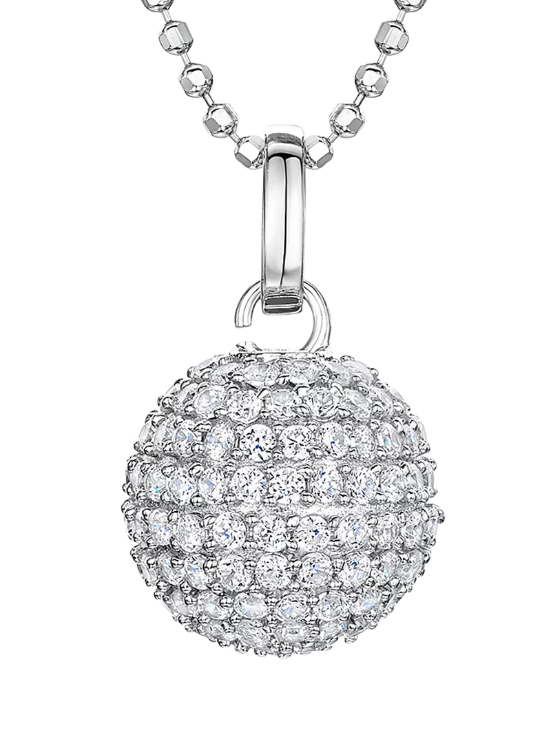 Jools by Jenny Brown disco ball pendant necklace with cubic zirconia, imported from the UK