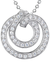 John Lewis Jools by Jenny Brown Cubic Zirconia Sterling Silver Double Swirl Pendant Necklace, Silver- Buy online at McGrocer