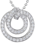 Jools by Jenny Brown cubic zirconia double swirl pendant in sterling silver, UK version