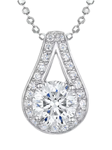John Lewis Jools by Jenny Brown Cubic Zirconia Sterling Silver Open Teardrop Pendant Necklace, Silver- Buy online at McGrocer