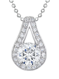Jools by Jenny Brown cubic zirconia open teardrop pendant necklace, sterling silver, imported from the UK