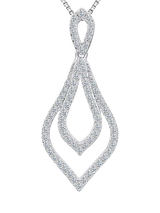 John Lewis Jools by Jenny Brown Cubic Zirconia Sterling Silver Pointed Teardrop Pendant Necklace- Buy online at McGrocer