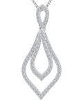 Jools by Jenny Brown cubic zirconia teardrop pendant necklace sterling silver (British brand)