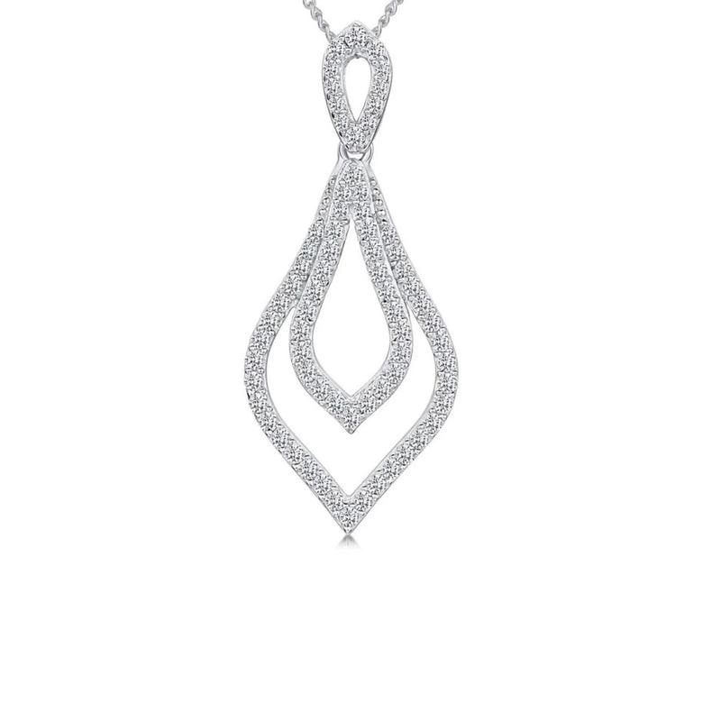 Jools by Jenny Brown cubic zirconia teardrop pendant necklace sterling silver (British brand)