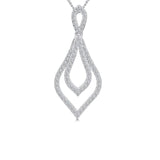 Jools by Jenny Brown cubic zirconia teardrop pendant necklace sterling silver (British brand)