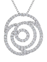 John Lewis Jools by Jenny Brown Cubic Zirconia Sterling Silver Rose Outline Pendant, Silver- Buy online at McGrocer