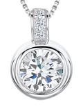 Jools by Jenny Brown cubic zirconia rubover pendant 17mm, imported from the UK