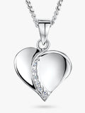 Jools by Jenny Brown cubic zirconia heart pendant necklace, imported from the UK
